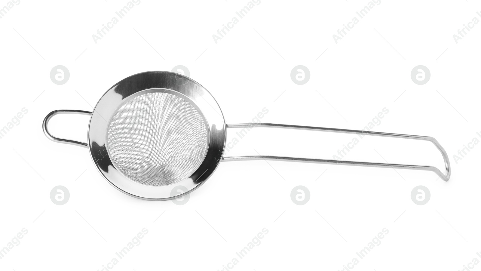 Photo of One clean metal sieve isolated on white