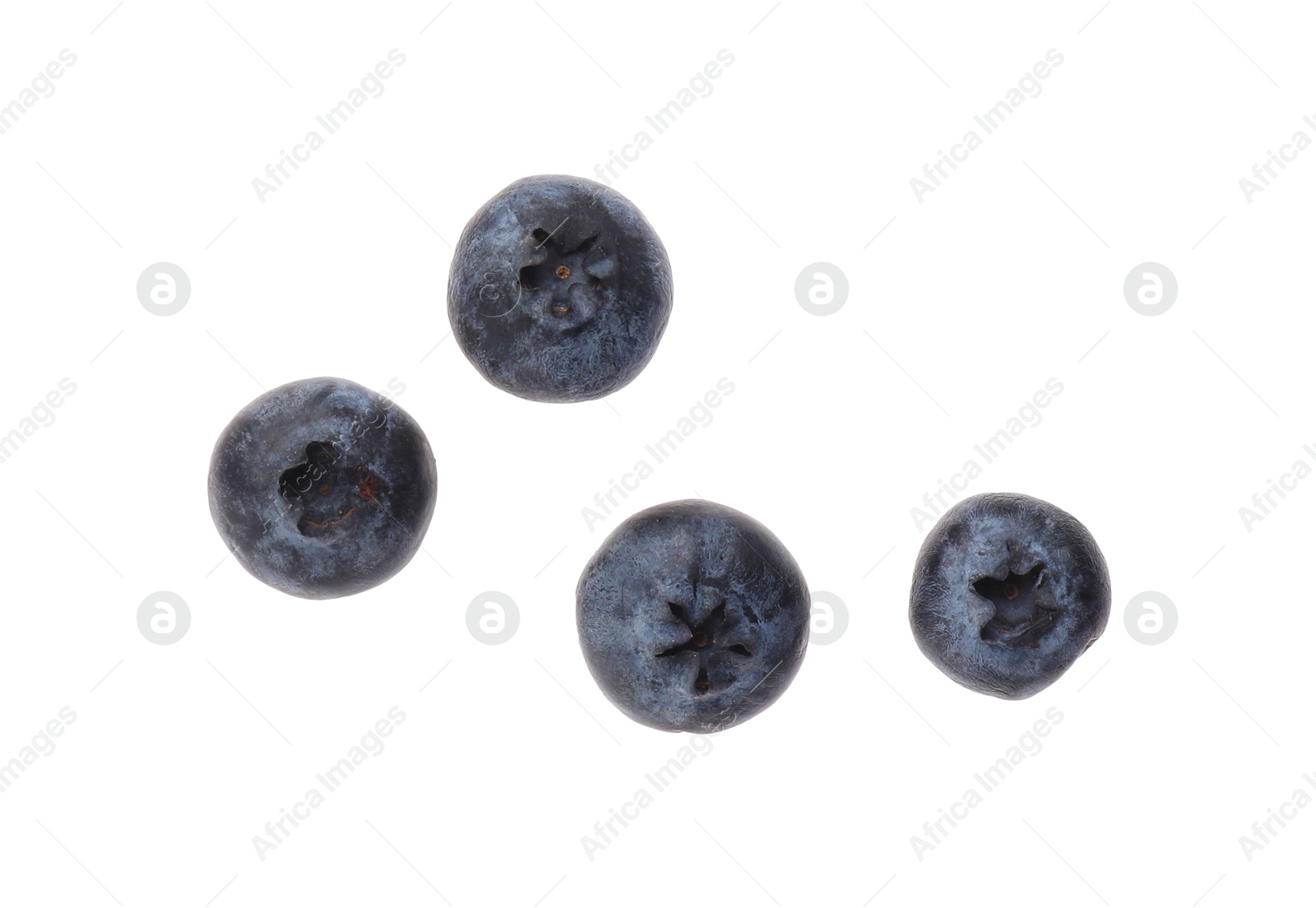 Photo of Many fresh ripe blueberries isolated on white