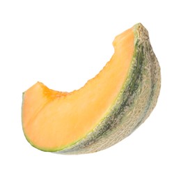 Photo of Piece of Cantaloupe melon isolated on white