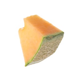 Photo of Piece of Cantaloupe melon isolated on white