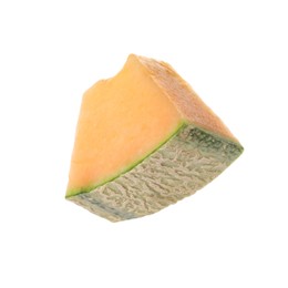 Photo of Piece of Cantaloupe melon isolated on white