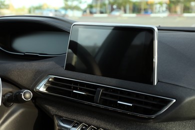 Photo of Navigation system with screen in modern car