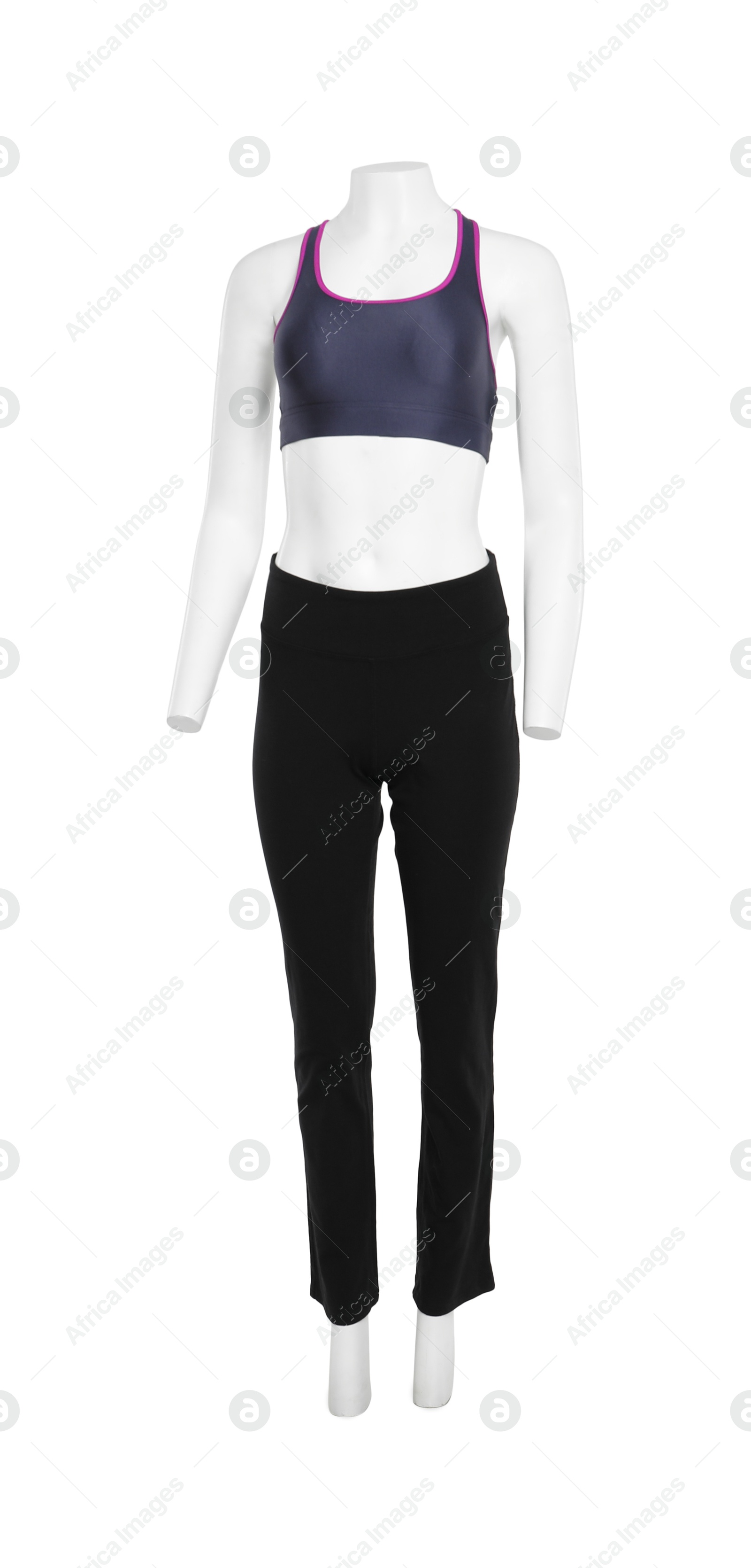 Photo of Female mannequin with stylish sportswear isolated on white