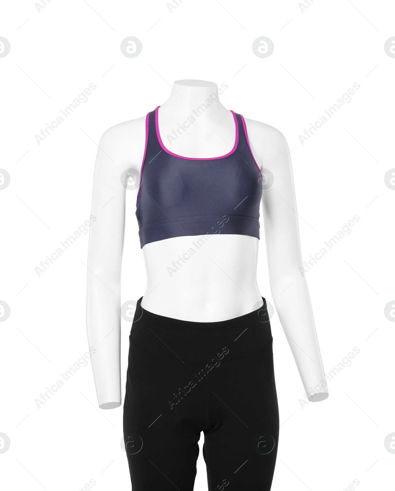 Photo of Female mannequin with stylish sportswear isolated on white