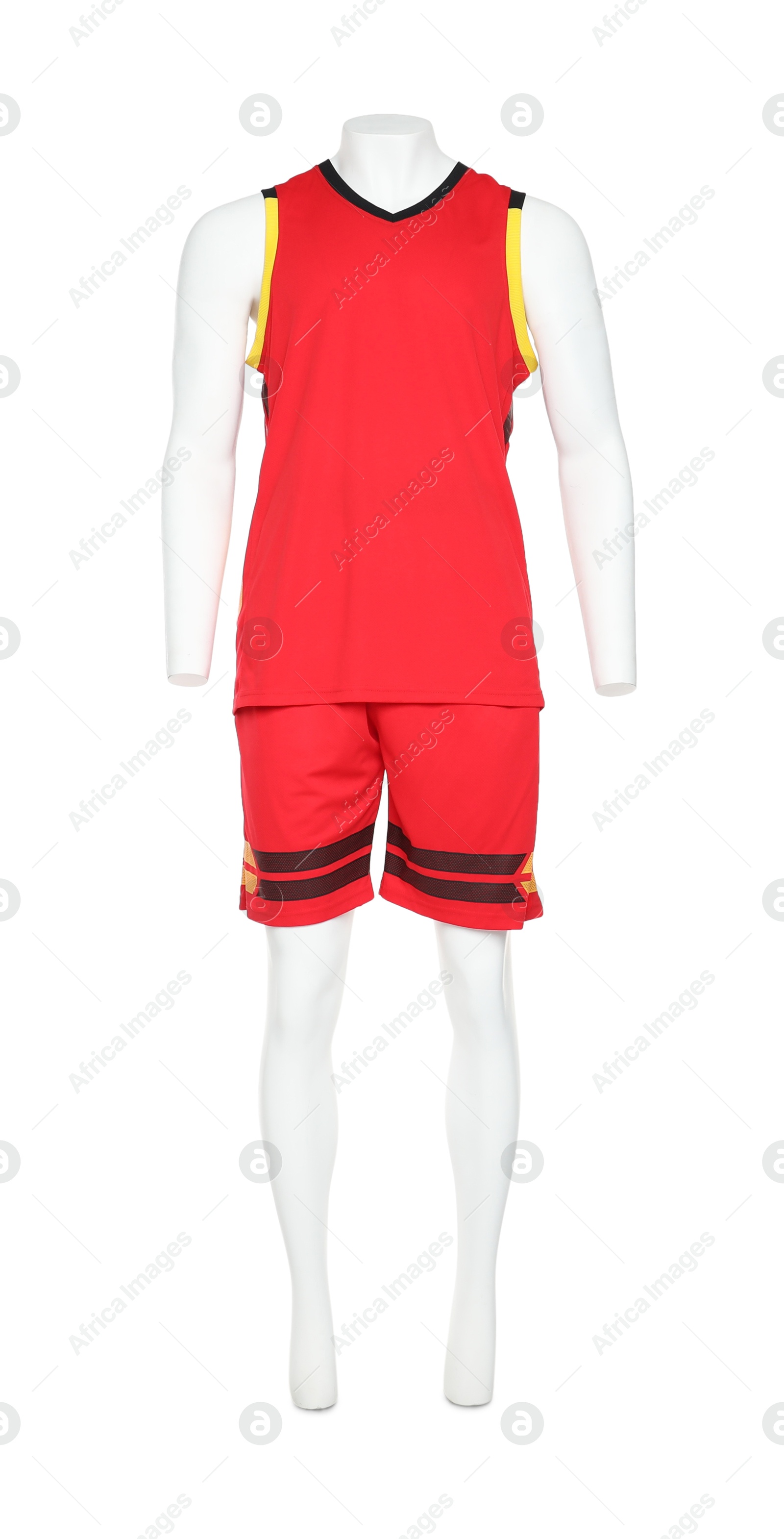 Photo of Male mannequin with stylish sports outfit isolated on white