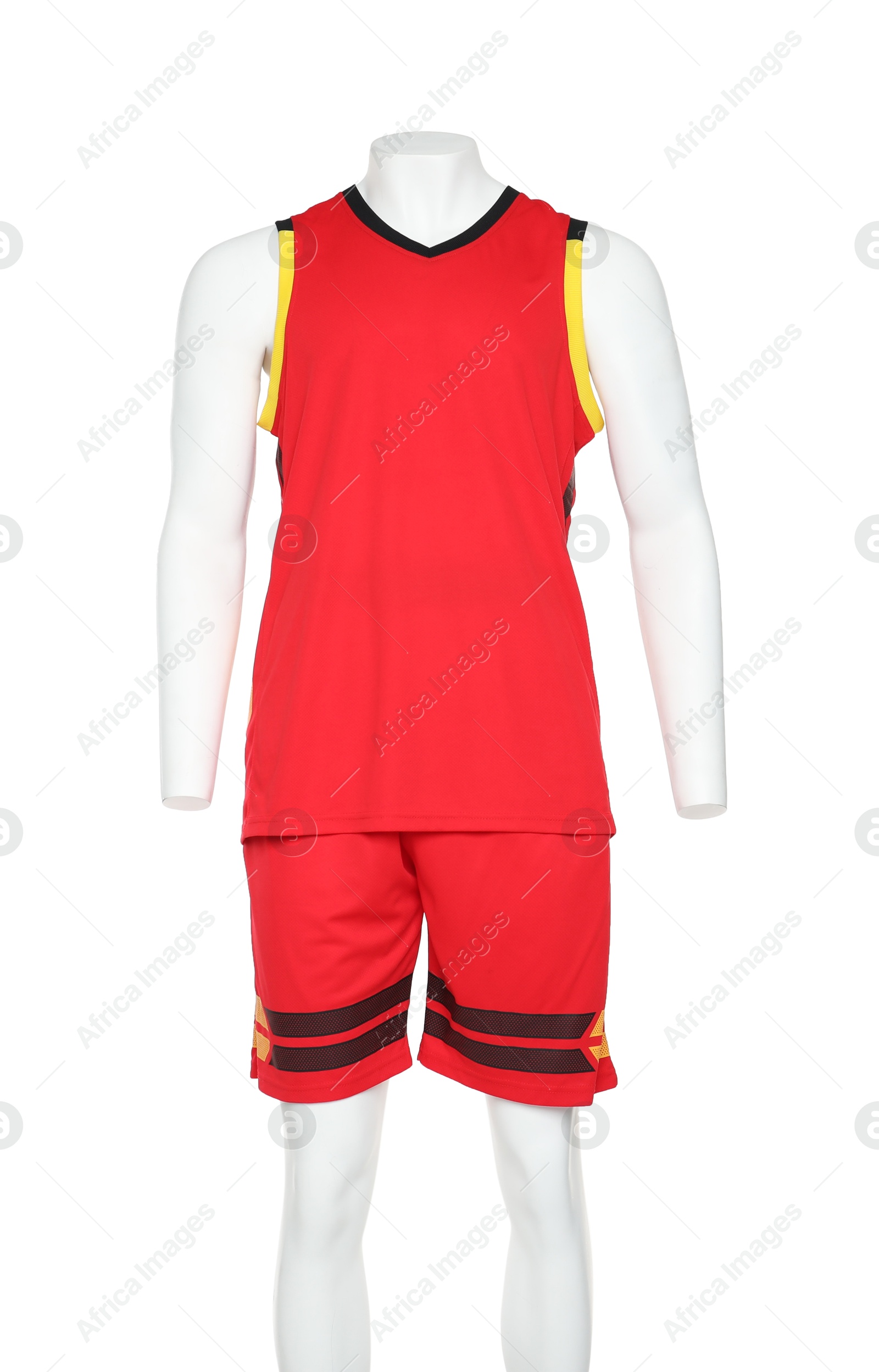 Photo of Male mannequin with stylish sports outfit isolated on white