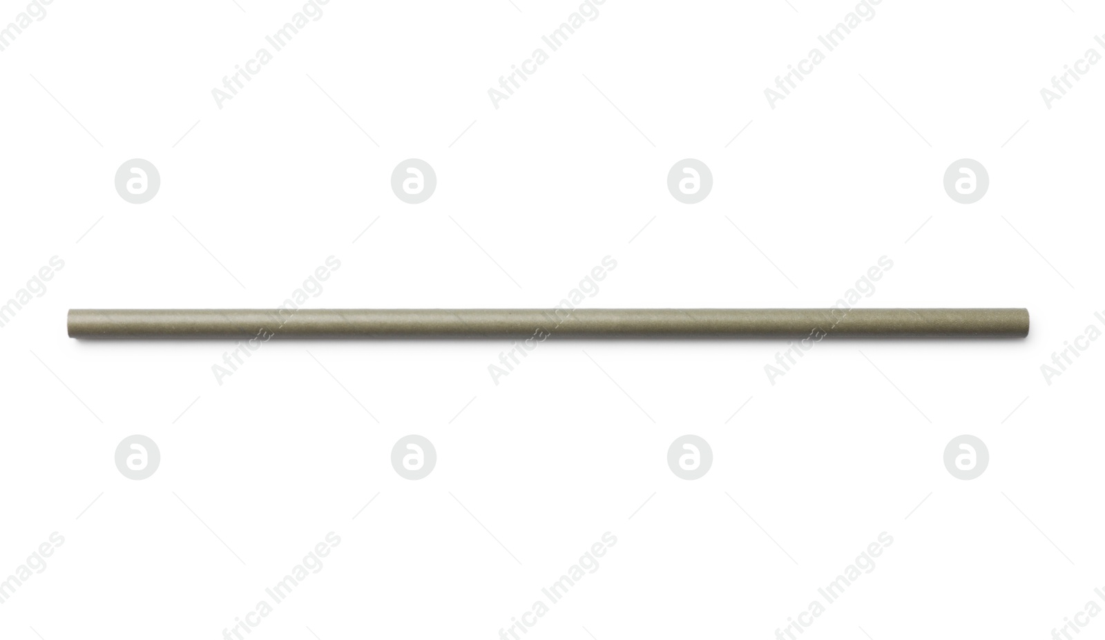 Photo of One bamboo drinking straw isolated on white, top view