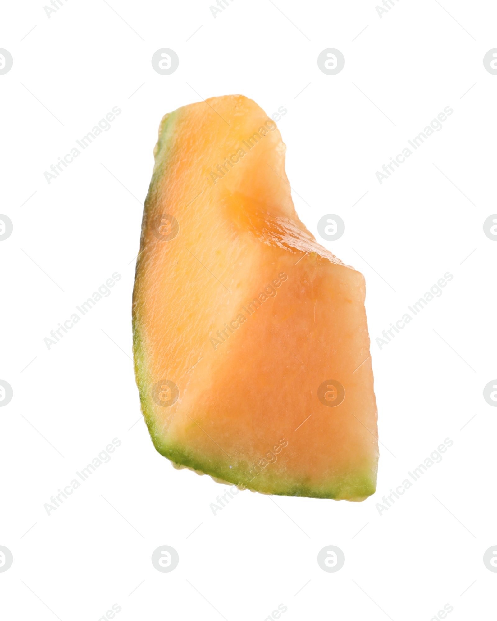 Photo of Piece of Cantaloupe melon isolated on white