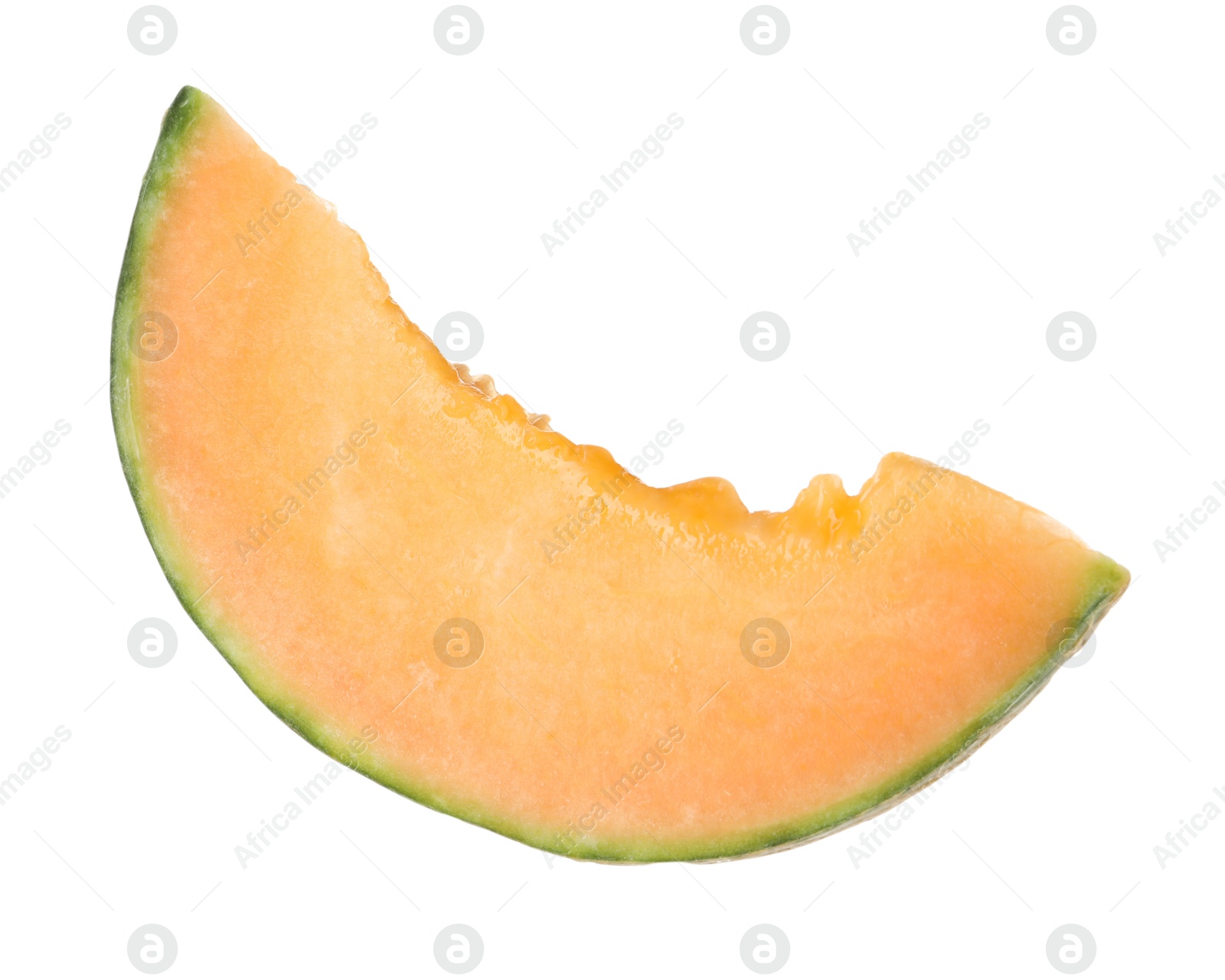 Photo of Piece of Cantaloupe melon isolated on white