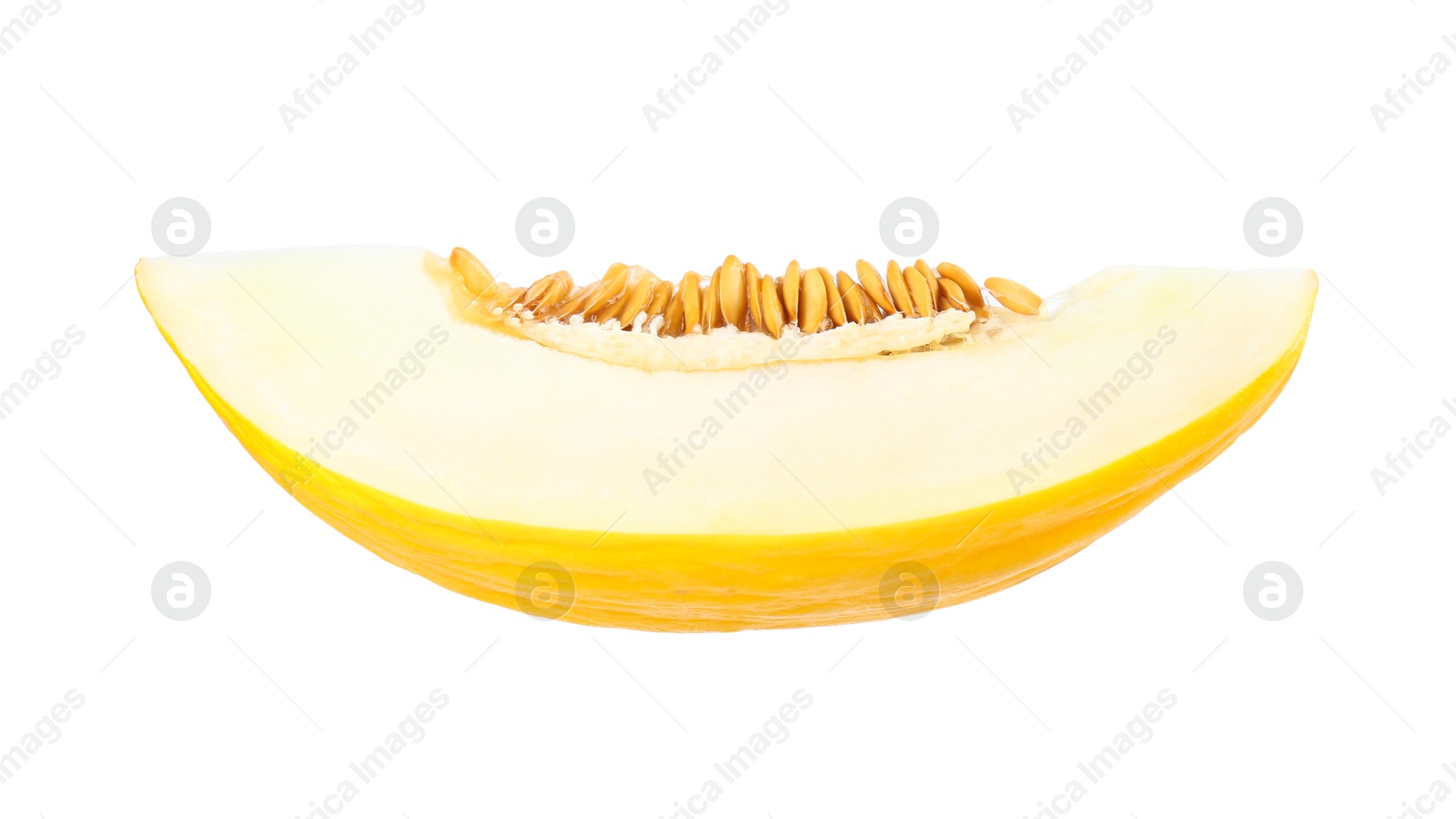 Photo of Slice of ripe melon isolated on white