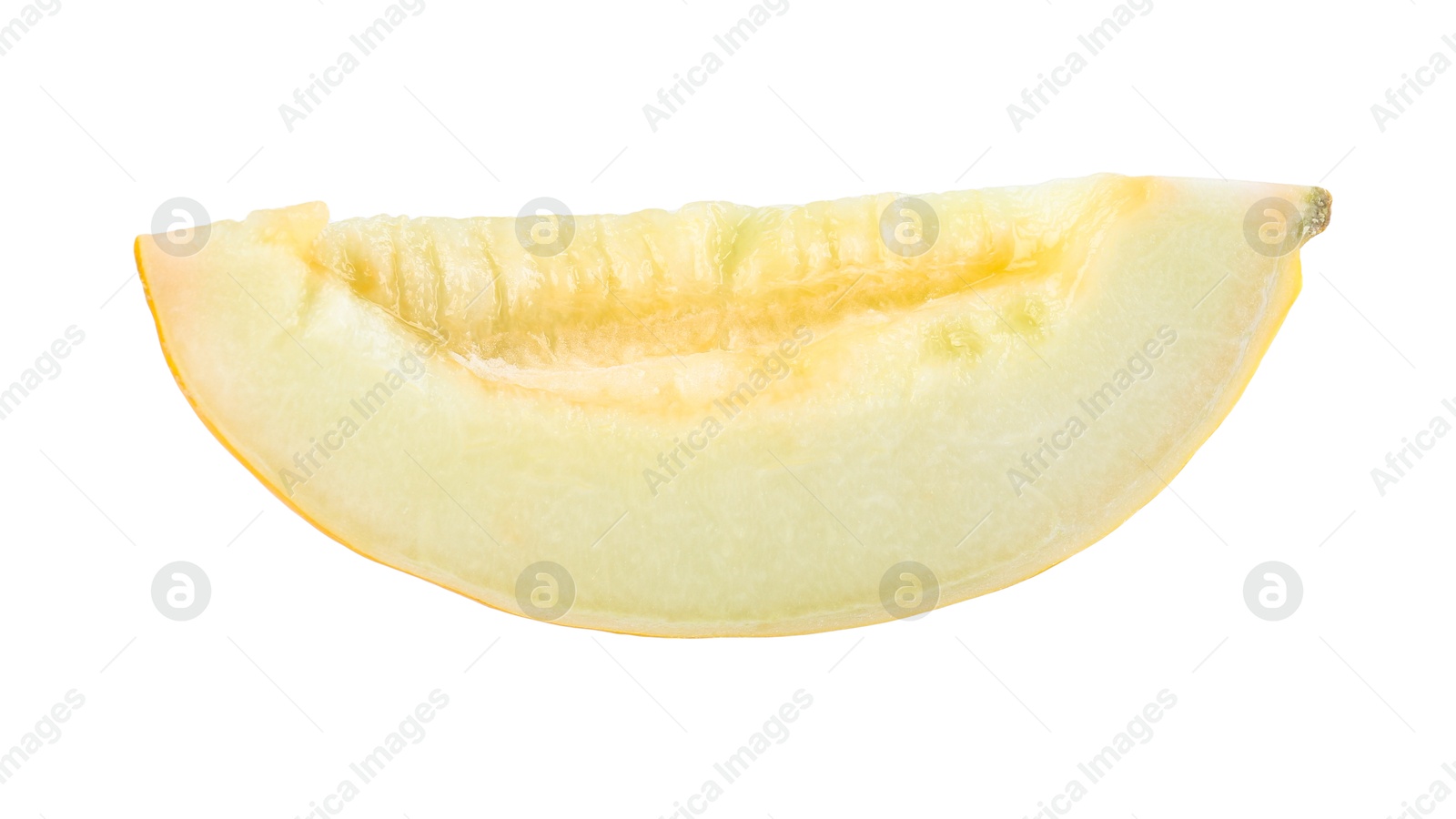 Photo of Slice of ripe melon isolated on white