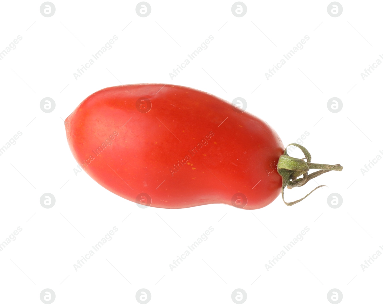 Photo of One fresh ripe red tomato isolated on white