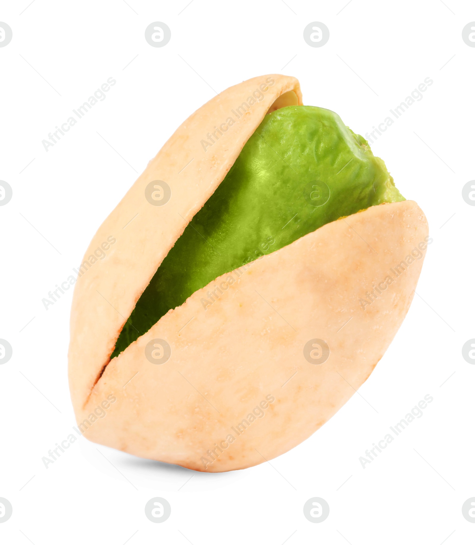 Image of Tasty pistachio nut in open shell on white background