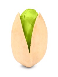 Image of Tasty pistachio nut in open shell on white background