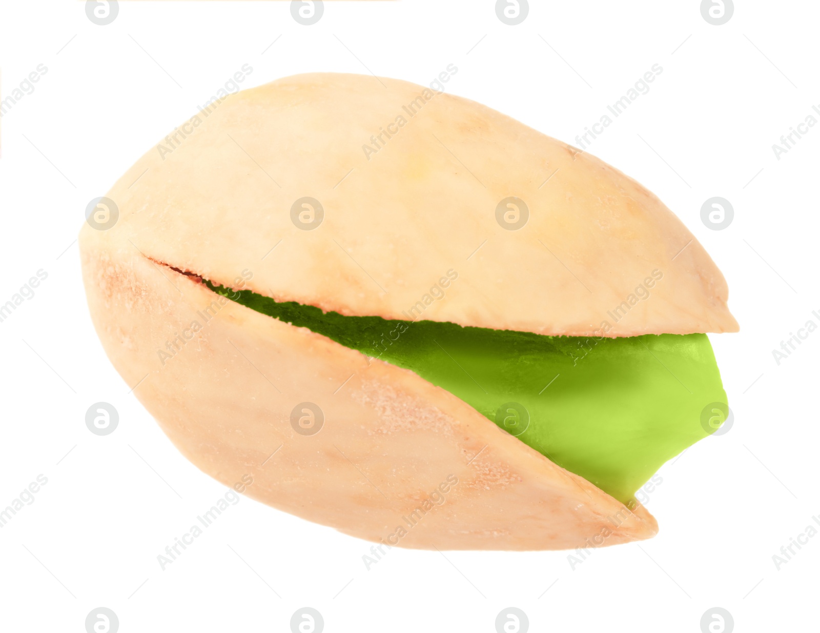 Image of Tasty pistachio nut in open shell on white background