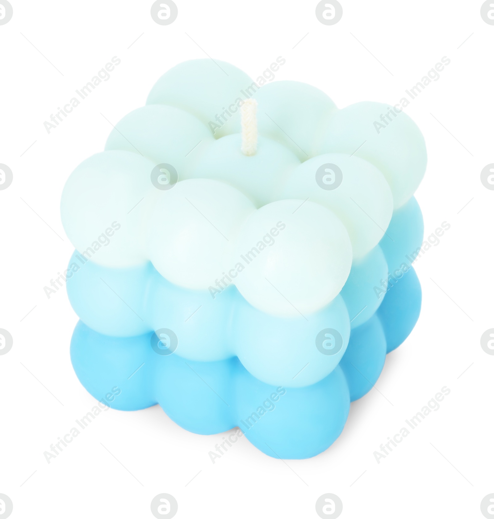 Photo of One beautiful bubble candle isolated on white