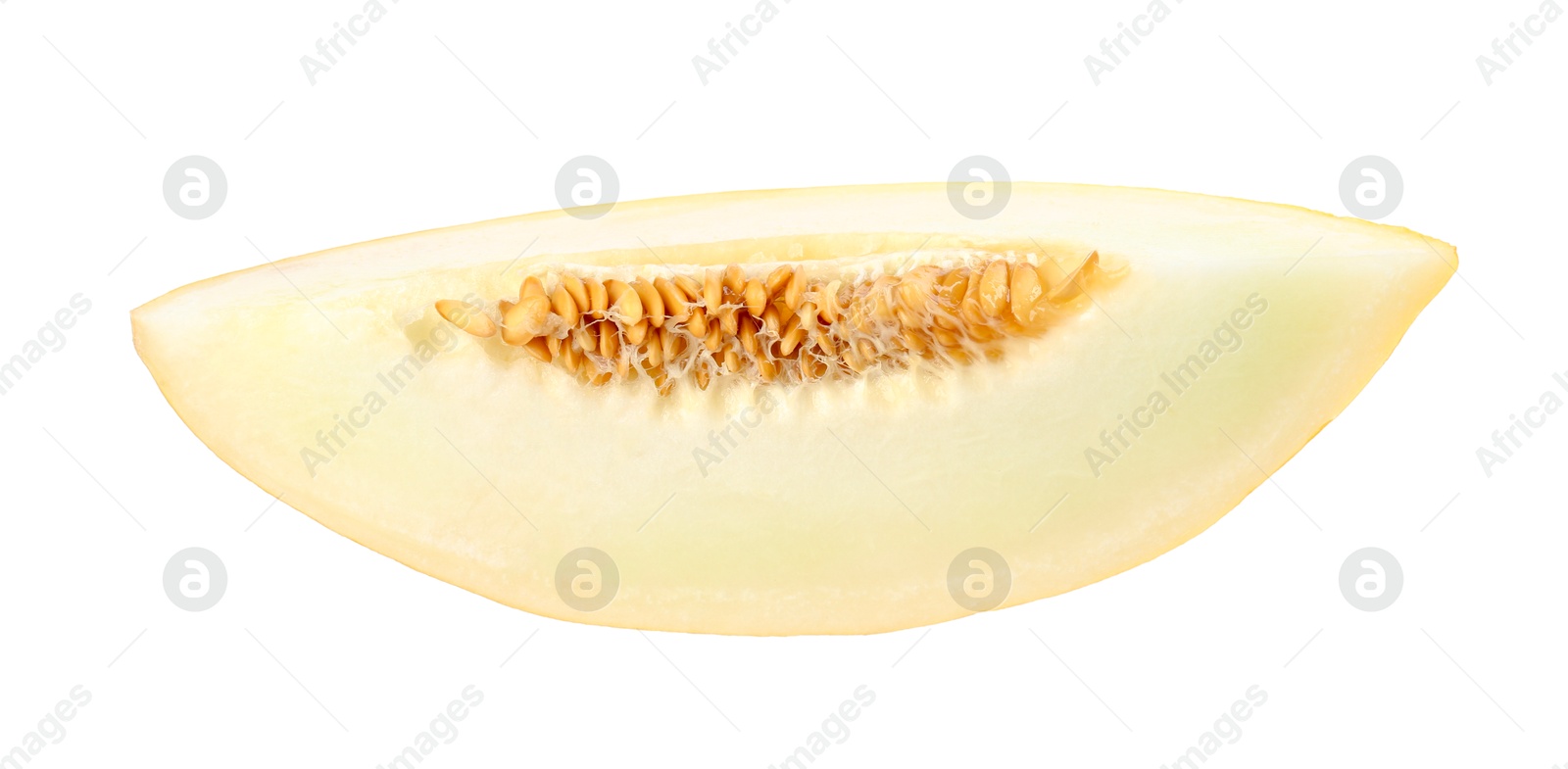 Photo of Slice of ripe melon isolated on white