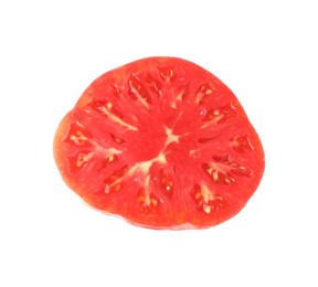 Photo of Piece of ripe red tomato isolated on white