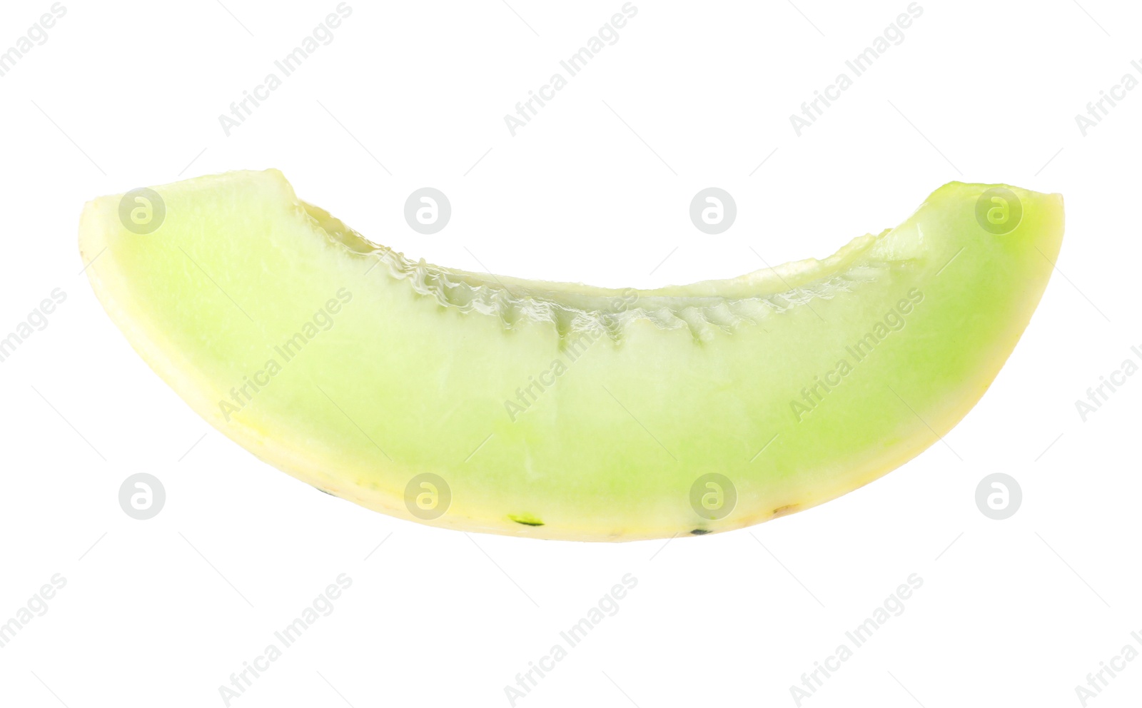 Photo of Slice of fresh honeydew melon isolated on white