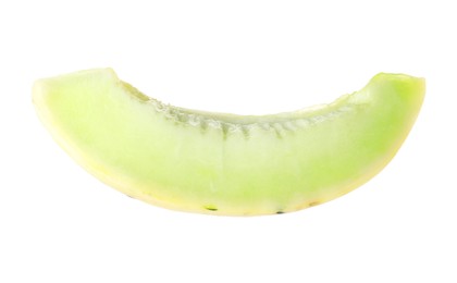 Photo of Slice of fresh honeydew melon isolated on white