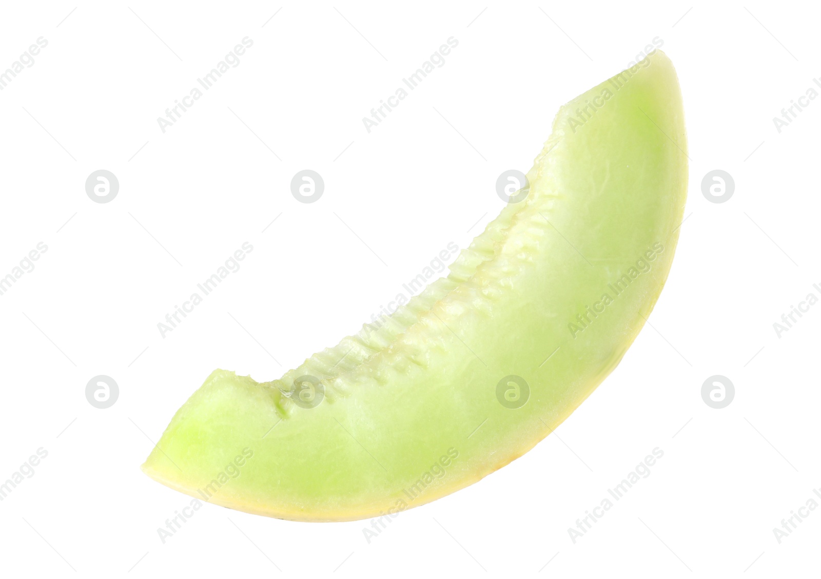 Photo of Slice of fresh honeydew melon isolated on white