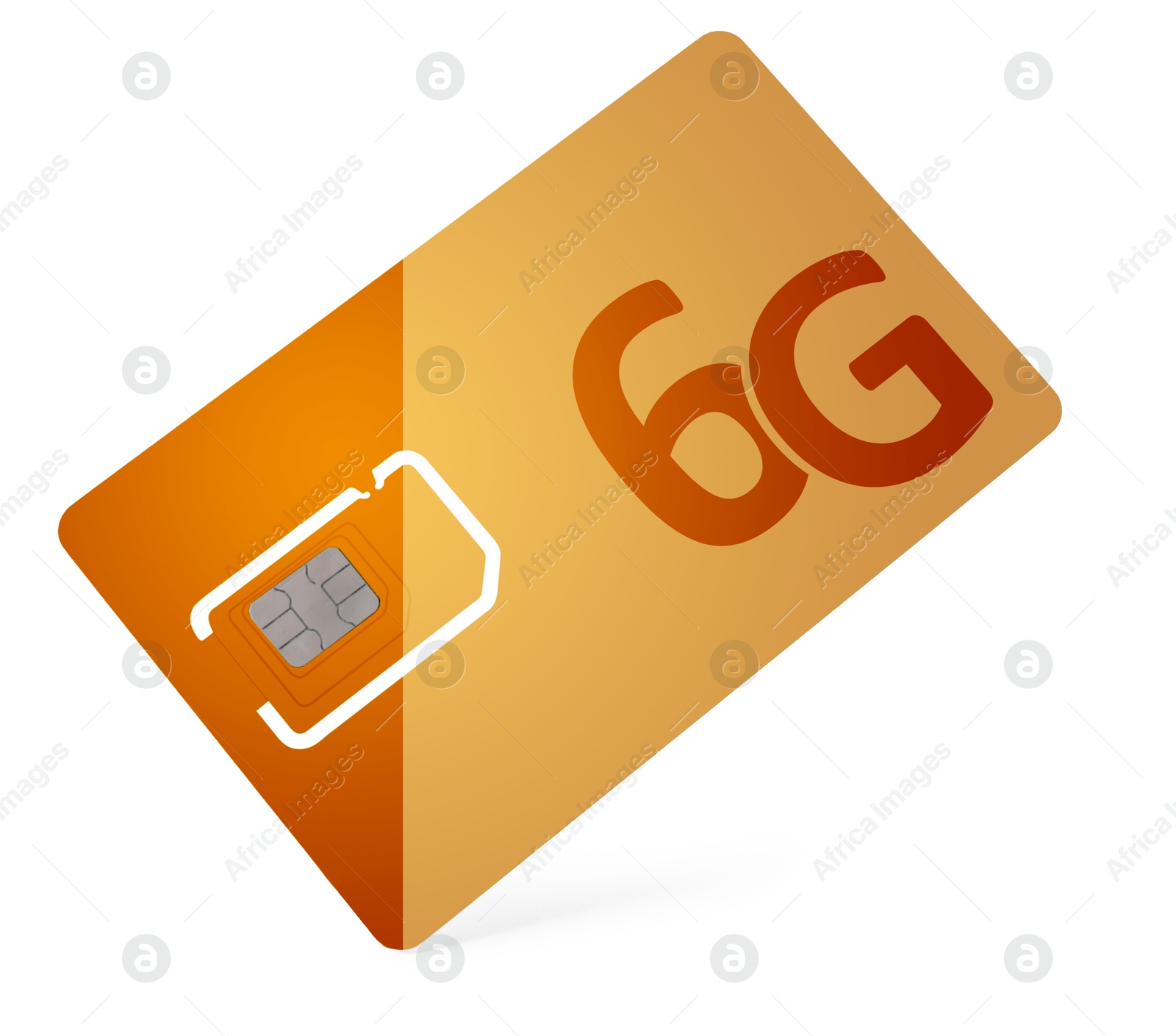 Image of Orange 6G SIM card isolated on white