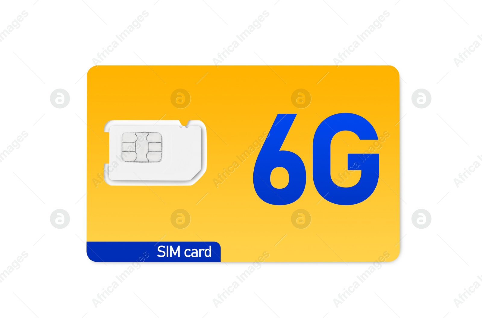 Image of Orange 6G SIM card isolated on white