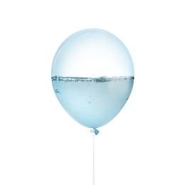 Image of Balloon with water inside on white background