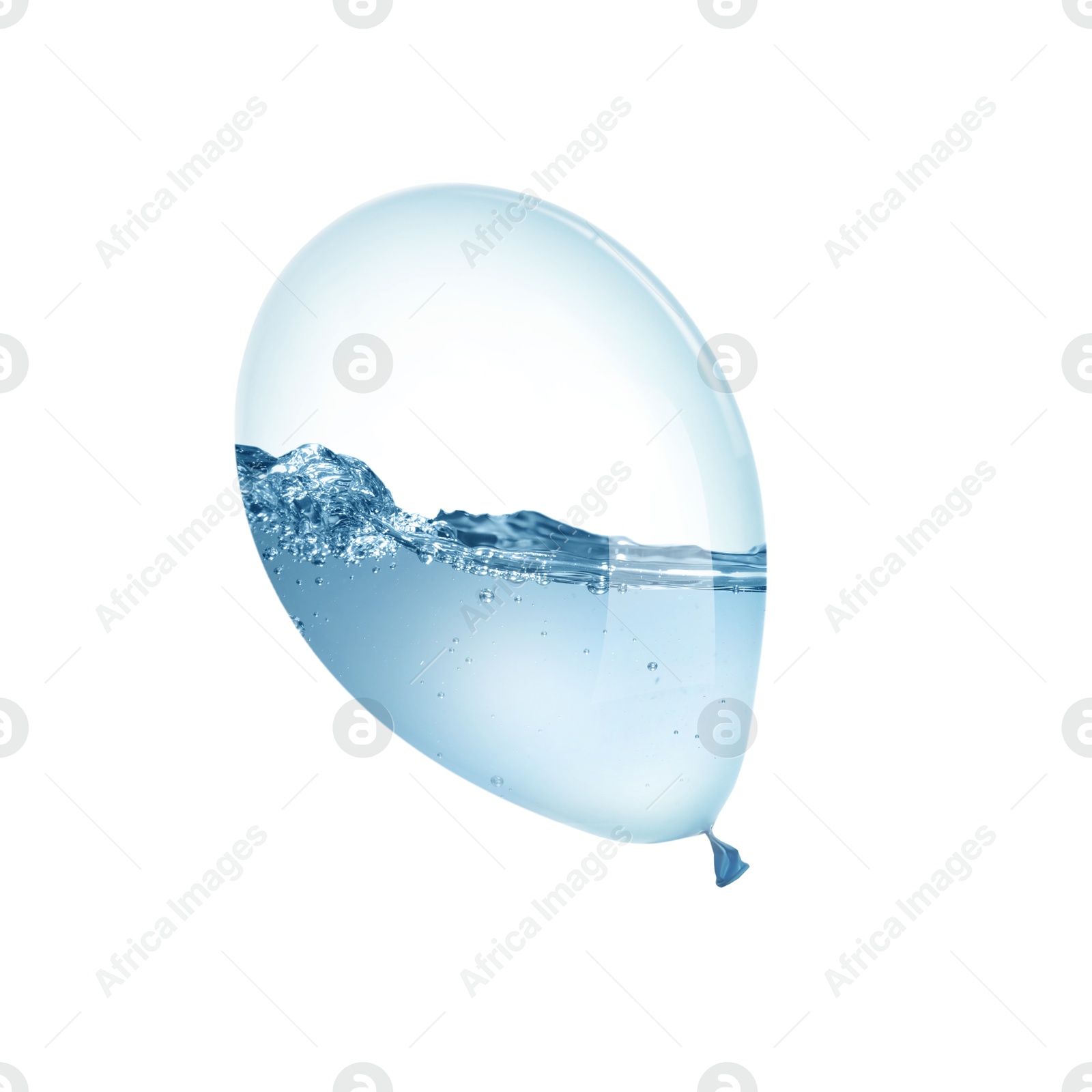 Image of Balloon with water inside on white background