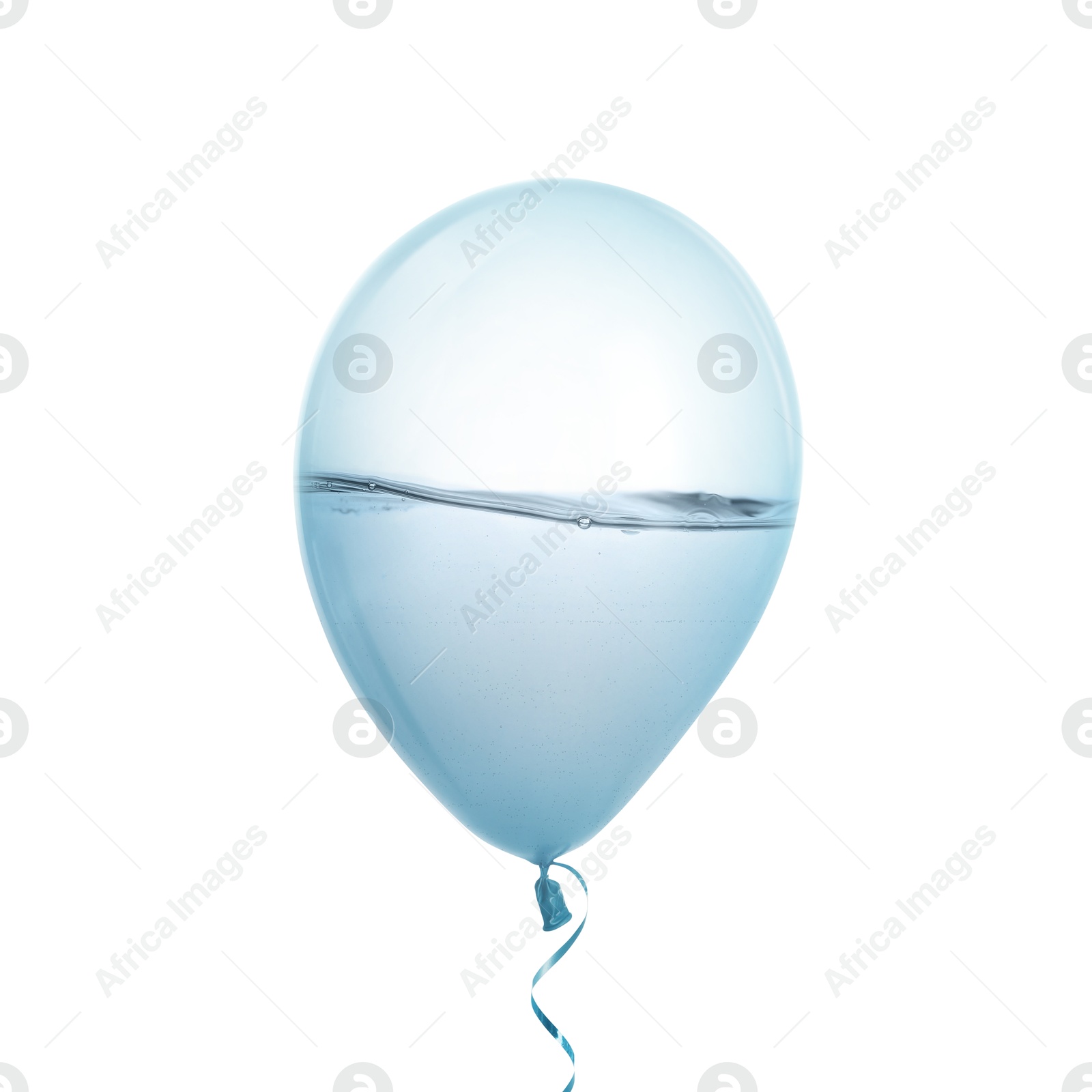 Image of Balloon with water inside on white background