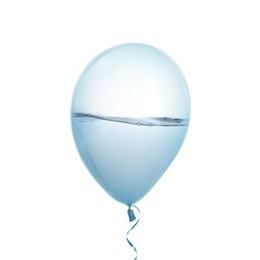 Image of Balloon with water inside on white background