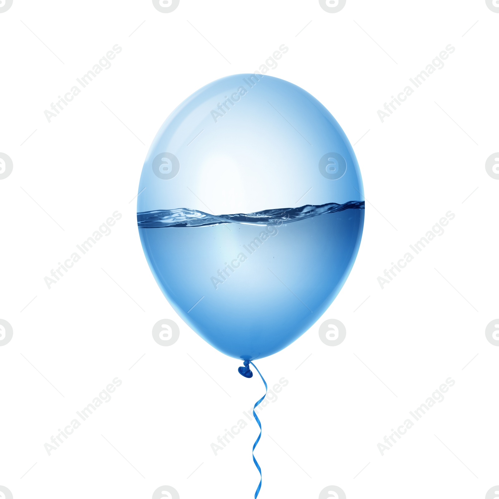 Image of Balloon with water inside on white background