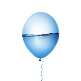 Image of Balloon with water inside on white background