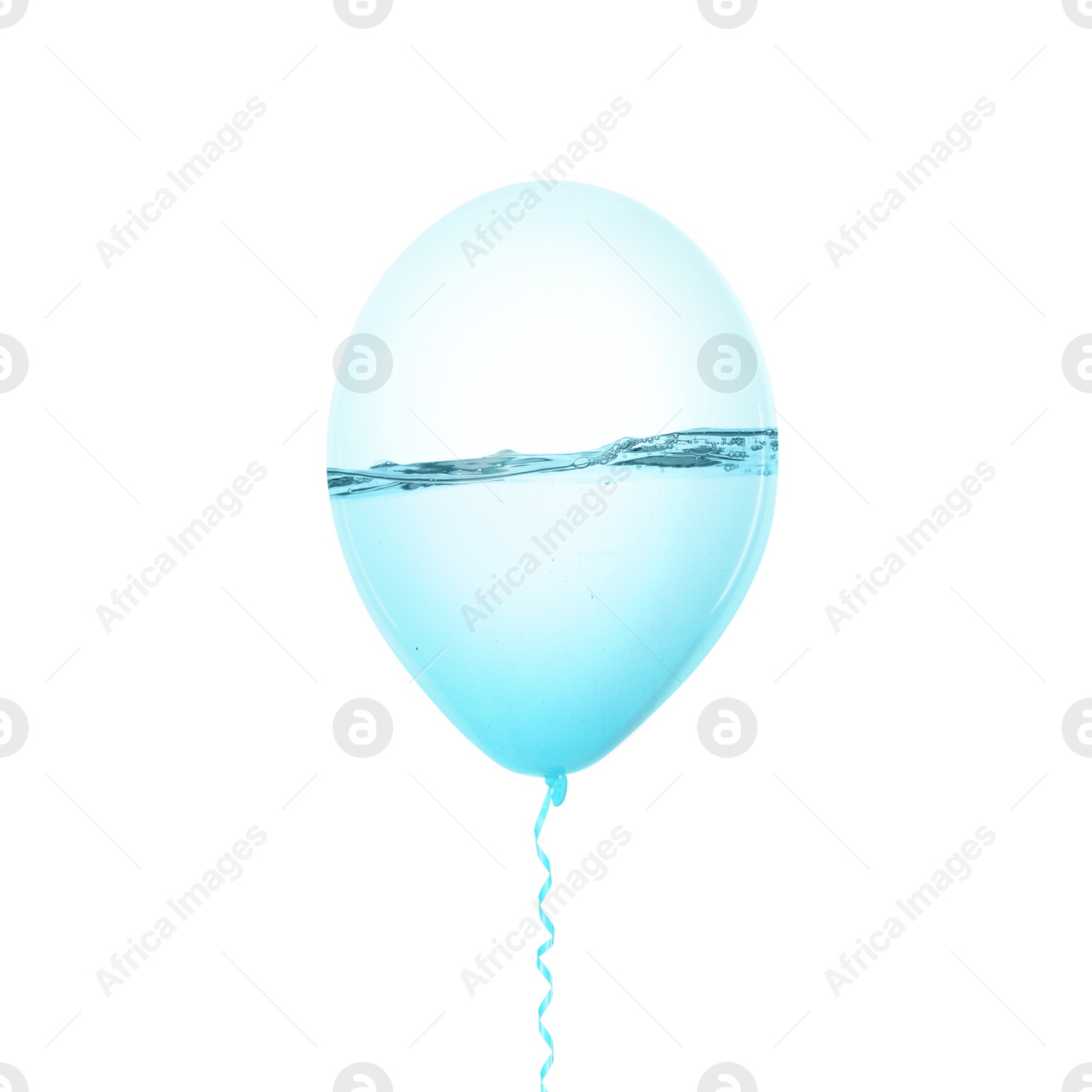 Image of Balloon with water inside on white background