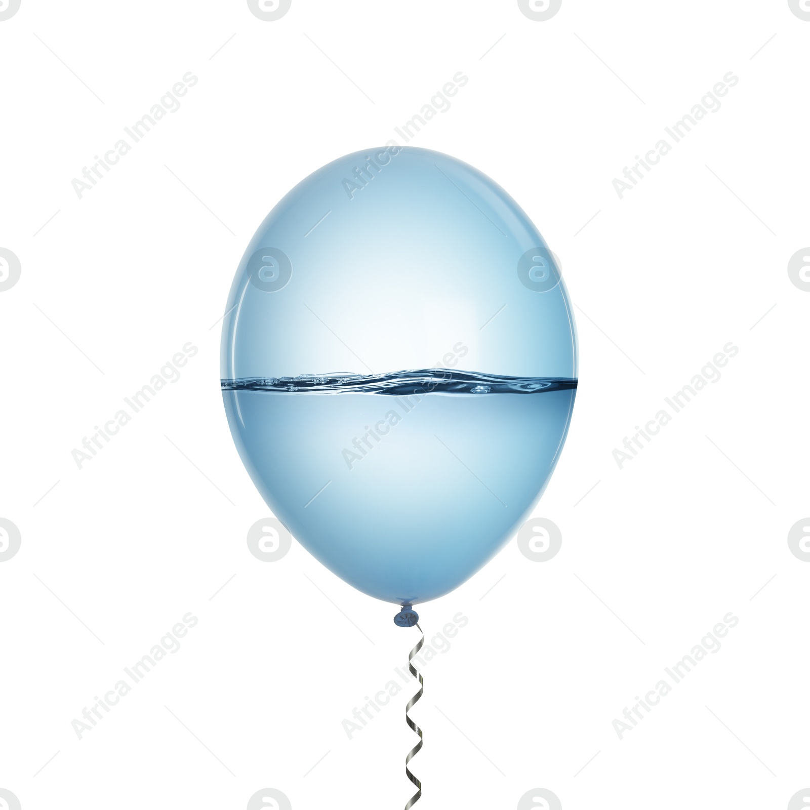 Image of Balloon with water inside on white background