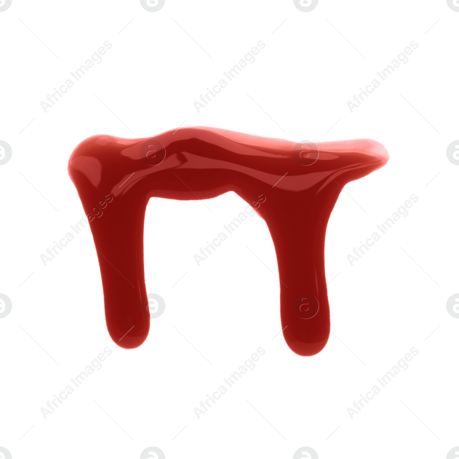 Photo of Stain of blood isolated on white, top view