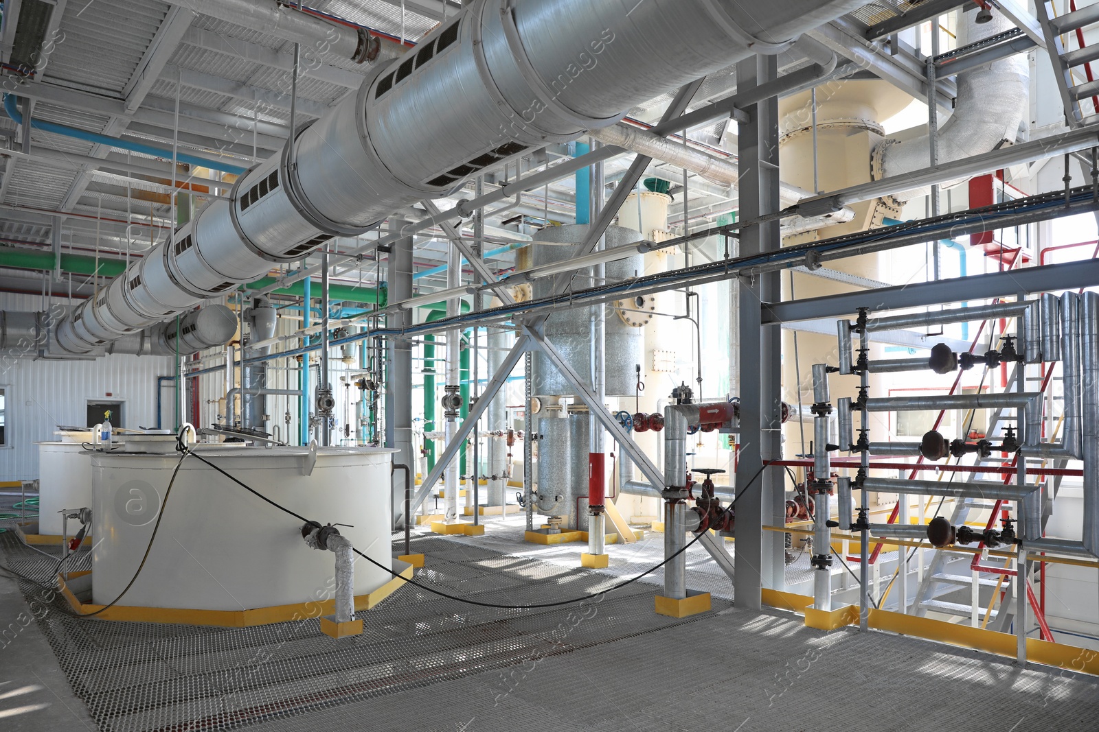 Photo of Modern granary with different equipment, inside view