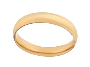 Beautiful golden wedding ring isolated on white