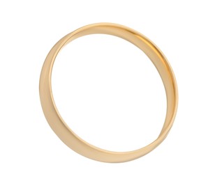 Beautiful golden wedding ring isolated on white