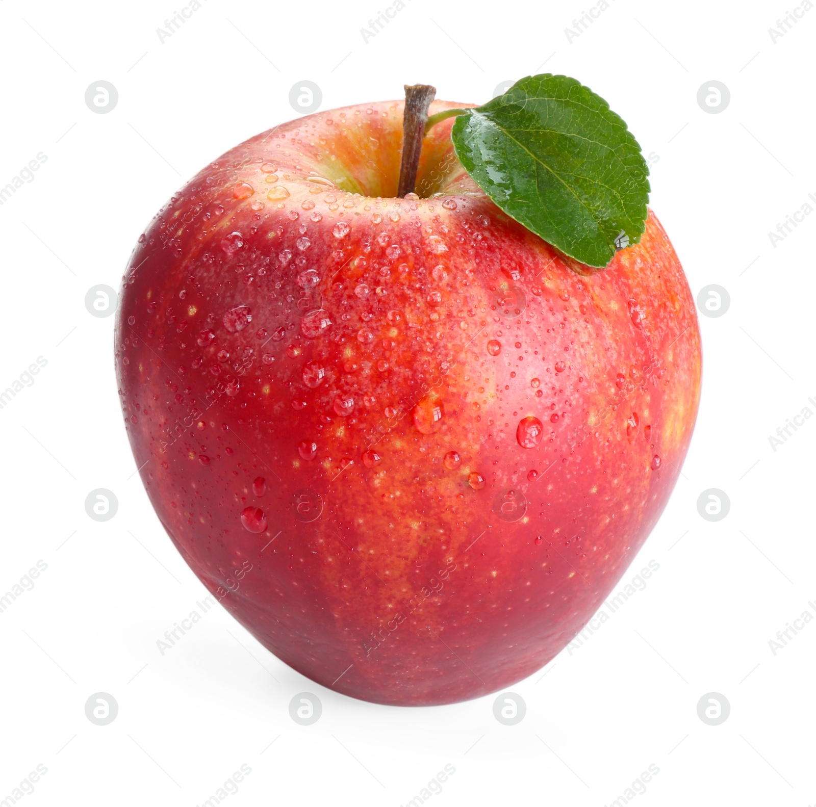 Photo of One fresh red apple isolated on white