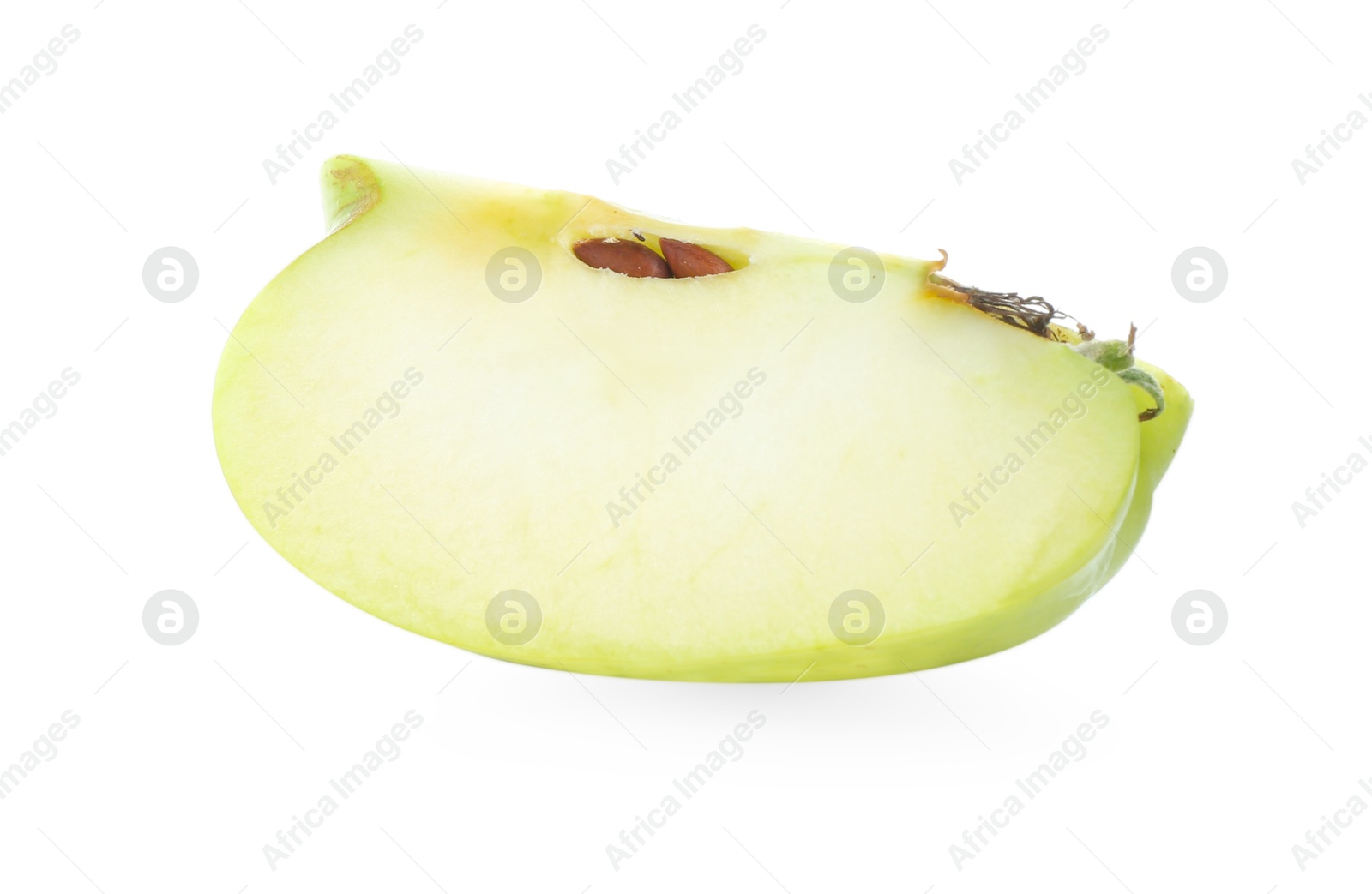 Photo of Cut fresh green apple isolated on white