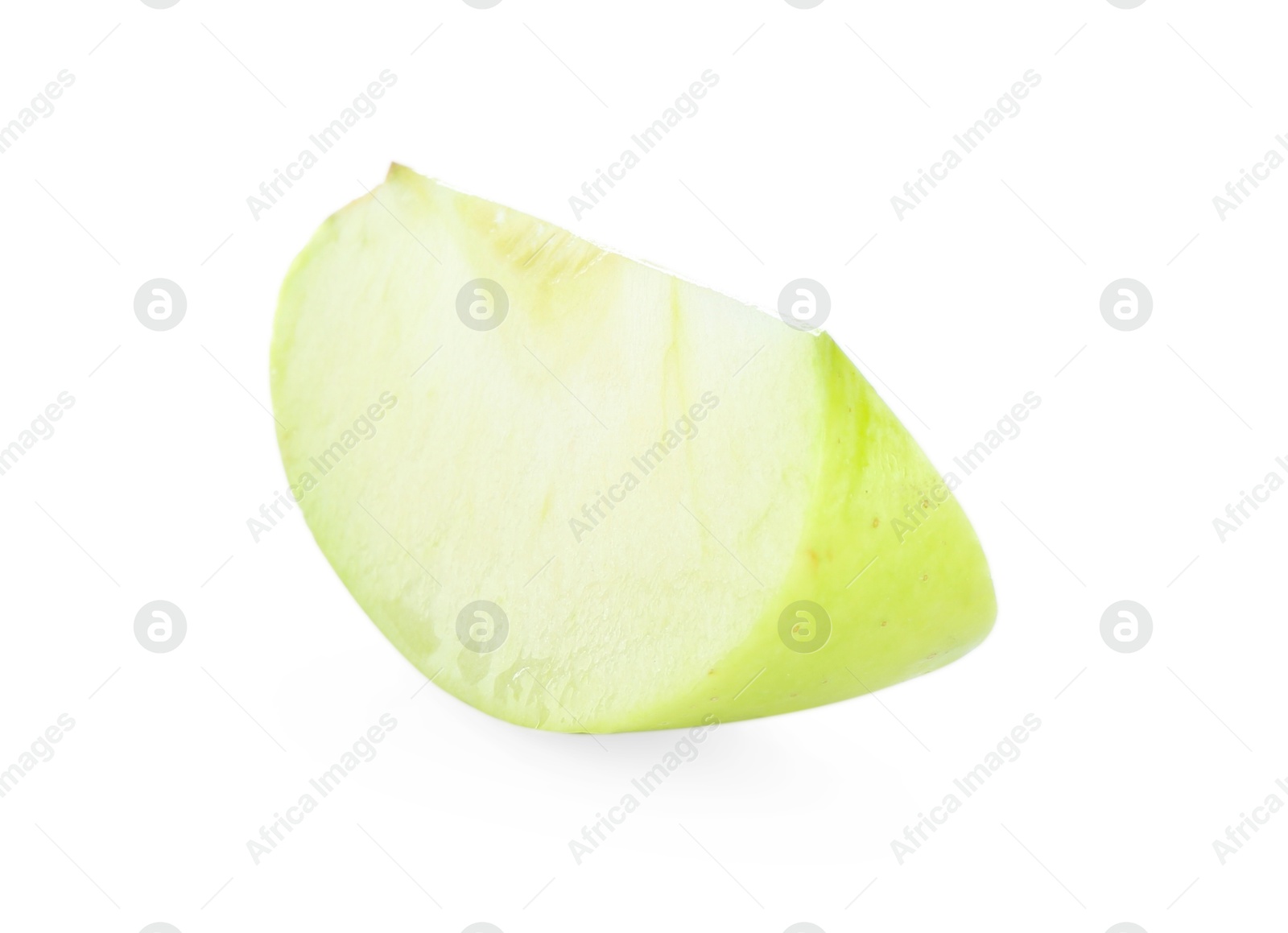 Photo of Cut fresh green apple isolated on white