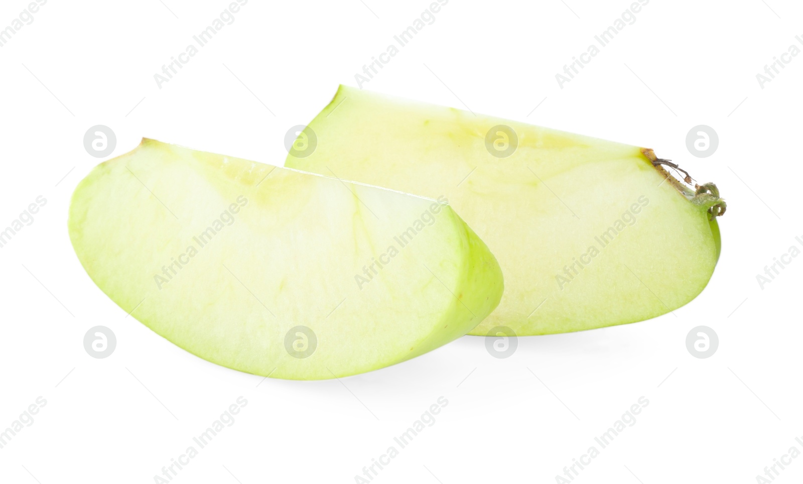 Photo of Cut fresh green apple isolated on white