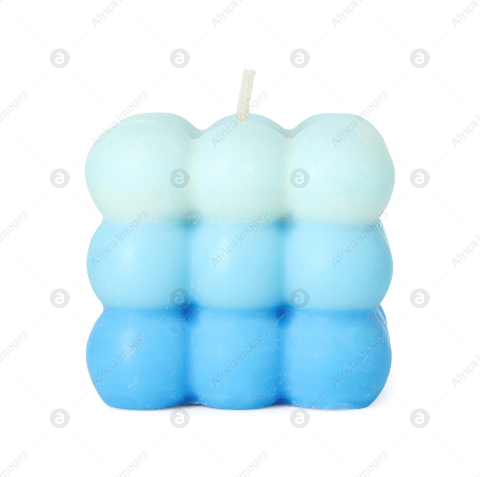 Photo of One beautiful bubble candle isolated on white