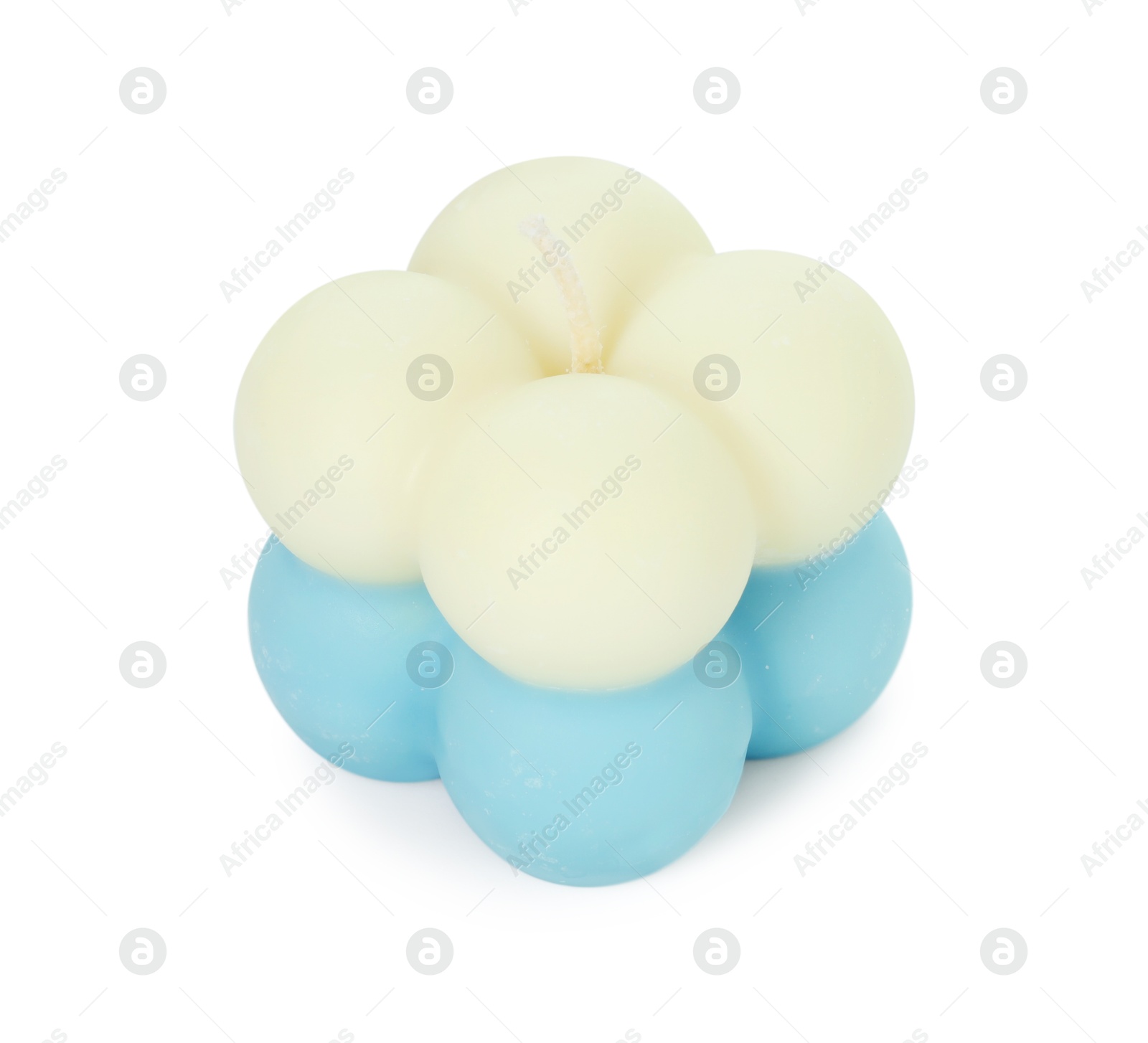 Photo of One beautiful bubble candle isolated on white