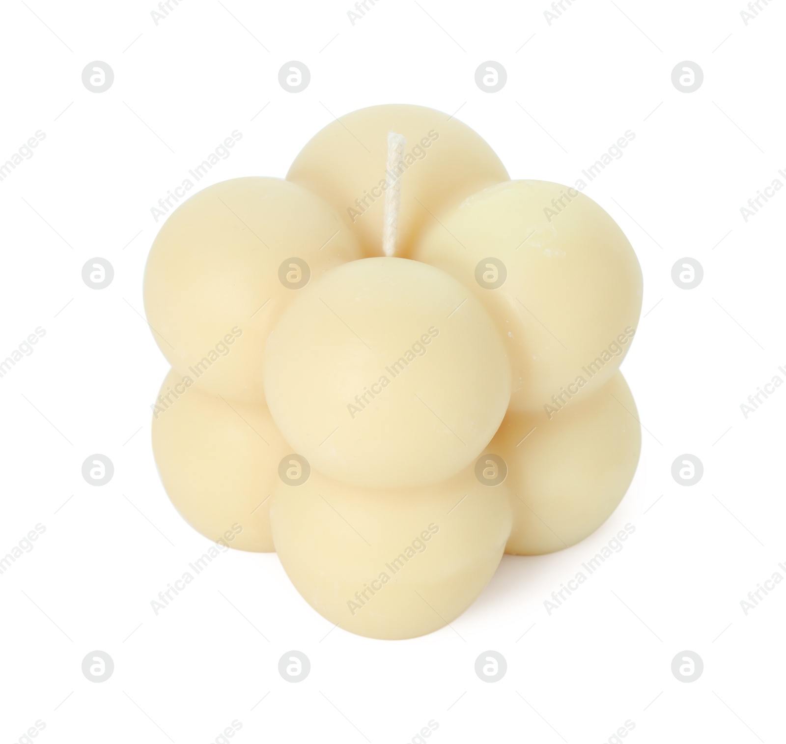 Photo of One beautiful bubble candle isolated on white