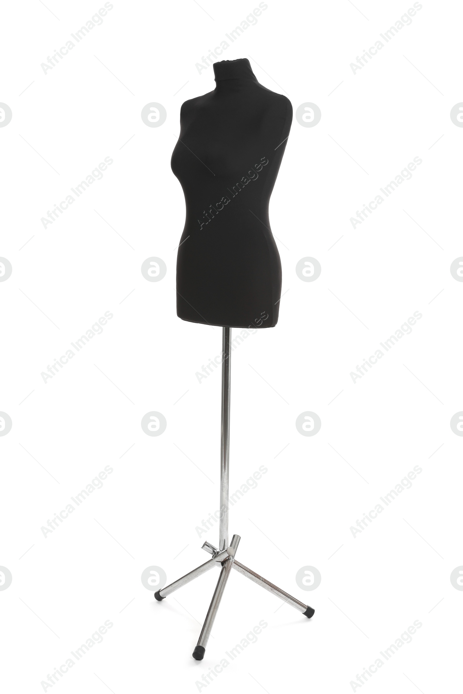 Photo of Black mannequin isolated on white. Fashion designer`s equipment