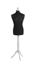 Photo of Black mannequin isolated on white. Fashion designer`s equipment