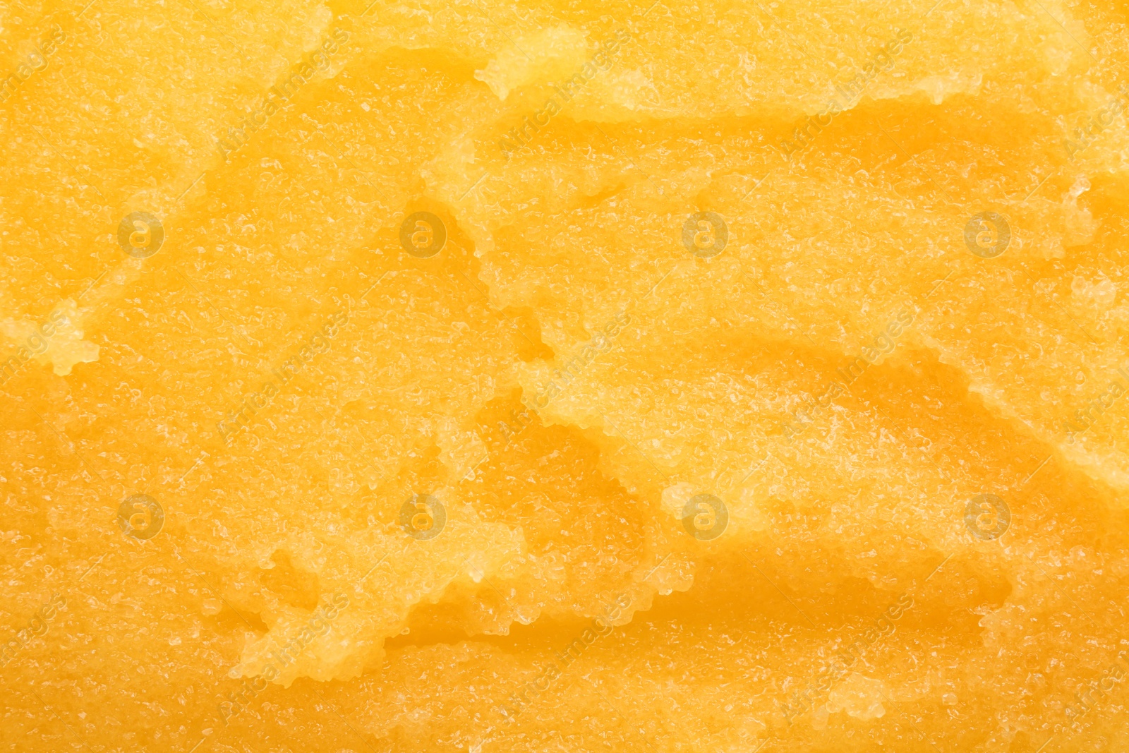 Photo of Sample of natural body scrub as background, closeup