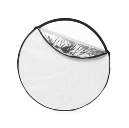 Photo of One light reflector isolated on white. Photo studio equipment